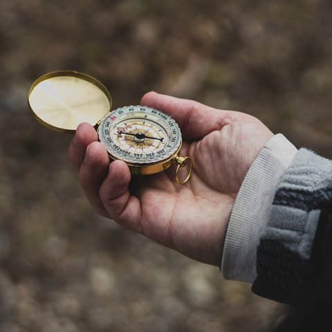 Brass pocket compass