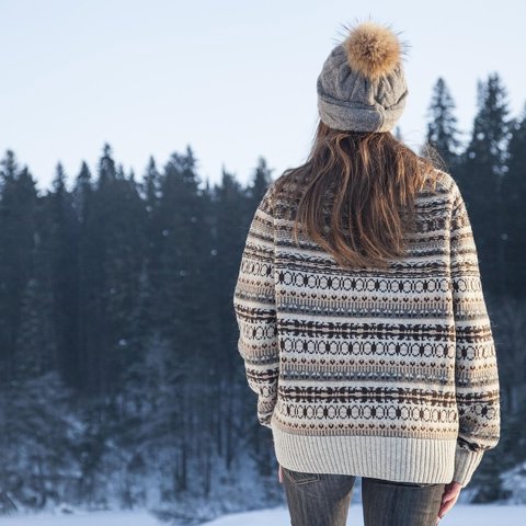 Knit pom beanie